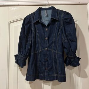 Anthropologie Dark Blue Denim Top